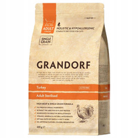 GRANDORF STERILIZED Karma sucha dla kota Indyk 400g