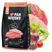 PAN MIĘSKO Karma sucha psa Cielęcina Indyk CHRUPKI XL 20 kg hipoalergiczna