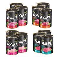 ZESTAW KARMY MOKREJ DLA KOTA RAFI MIX 12 SZTUK