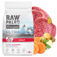 RAW PALEO ULTRA MINI Adult Wołowina karma sucha dla psa 8 kg bezzbożowa