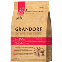 GRANDORF DOG MEDIUM&MAXI ADULT karma sucha dla psa Jagnięcina Indyk 3 kg