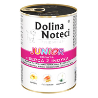 Dolina Noteci Premium Junior mokra karma dla szczeniąt 400g Serca Indyka