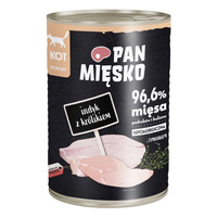 PAN MIĘSKO Karma mokra dla kota Indyk z Królikiem 400g Bezzbożowa