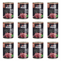 PAN MIĘSKO Karma mokra dla kota Wieprzowina Jeleń 12 x 400g Bezzbożowa