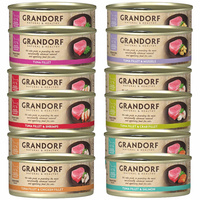 GRANDORF zdrowa karma mokra dla kota mix smaków Tuńczyk 12 x 70g Bezzbożowa