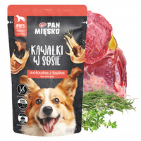 PAN MIĘSKO Kawałki w sosie Wołowina Kozina dla psa mokra 150g zdrowa