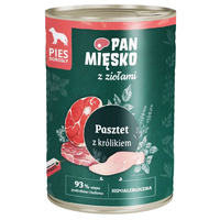 PAN MIĘSKO z Ziołami Karma mokra dla psa Pasztet Królik 400g