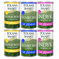 Mokra karma monobiałkowa dla szczeniąt Polana Smaku Junior 6 x 400g mix smaków