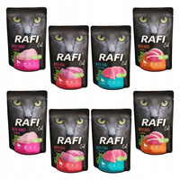 DOLINA NOTECI RAFI Karma mokra dla kota mix smaków 8 x 100g Bezzbożowa