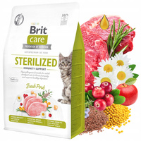 BRIT CARE STERILIZED IMMUNITY Wieprzowina karma sucha dla kota 2 kg