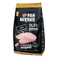 PAN MIĘSKO Karma sucha dla psa Indyk Bażant CHRUPKI S 3 kg