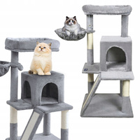 Drapak dla kota Gaczoo domek legowisko jasny szary 50 x 50 x 96 cm