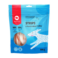 MACED Strips kurczak ryba przysmak dla psa 500g