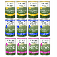 Mokra karma monobiałkowa dla szczeniąt Polana Smaku Junior 12 x 400g mix smaków