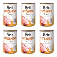Mokra karma dla psa BRIT Pate & Meat Indyk 6 x 400g
