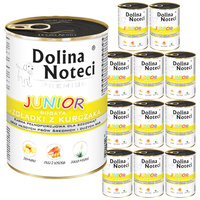 DOLINA NOTECI JUNIOR Karma mokra dla szczeniąt Żołądki z kurczaka 12 x 400g