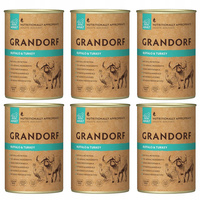 GRANDORF DOG zdrowa karma mokra dla psa Bawół Indyk 6 x 400g Bezzbożowa