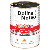 DOLINA NOTECI JUNIOR Karma mokra dla szczeniąt Serca wołowe 400g