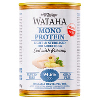 WATAHA Mono Light&Sterilised karma mokra dla psa Dorsz z Pasternakiem 400g