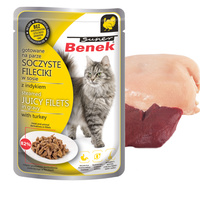 BENEK Karma mokra dla kota Fileciki w sosie Indyk 85g