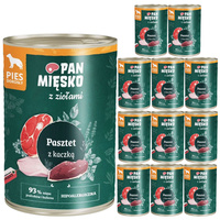 PAN MIĘSKO z Ziołami Karma mokra dla psa Pasztet Kaczka 12 x 400g
