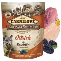 CARNILOVE DOG POUCH Struś z Jeżynami karma dla psa mokra 300g bezzbożowa