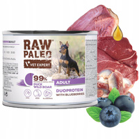 RAW PALEO Duoprotein Kaczka Dzik karma dla psa mokra 200g bezzbożowa