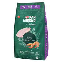 PAN MIĘSKO z Ziołami Karma sucha dla psa Indyk Krewetki CHRUPKI XL 9kg
