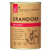 GRANDORF DOG karma mokra dla psa Wołowina Indyk 400g TERMIN do 10.05.2025