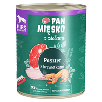 PAN MIĘSKO z Ziołami Karma mokra dla psa Pasztet Krewetki 800g