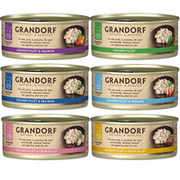 GRANDORF zdrowa karma mokra dla kota mix smaków Kurczak 6 x 70g Bezzbożowa