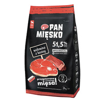 PAN MIĘSKO Karma sucha dla psa Wołowina Kozina CHRUPKI M 3kg