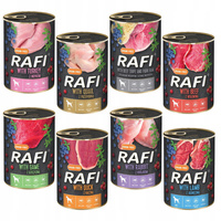 DOLINA NOTECI RAFI Karma mokra dla psa mix smaków 8 x 400g Bezzbożowa