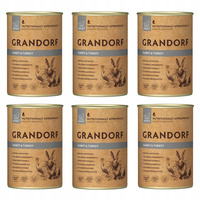 GRANDORF DOG karma mokra dla psa Królik Indyk 6 x 400g Krótki termin 02.05.2025