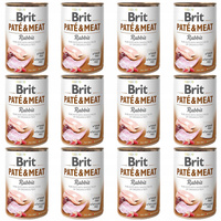 BRIT Pate & Meat mokra karma dla psa Królik 12 x 400g