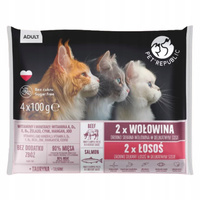PET REPUBLIC mokra karma dla kota łosoś wołowina 4 x 100g