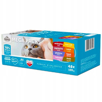 FRENDI kawałki w galaretce karma mokra dla kota mięsno-rybne smaki 48x 100g