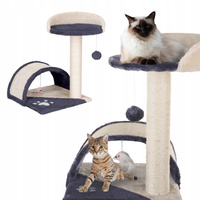 Drapak dla kota Gaczoo z podstawką i zabawką ciemny szary 35 x 35 x 42 cm