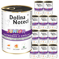 DOLINA NOTECI JUNIOR Karma mokra dla szczeniąt Wątróbka z królika 12 x 400g