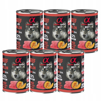 ALPHA SPIRIT Karma mokra dla psa Wołowina 6 x 400g